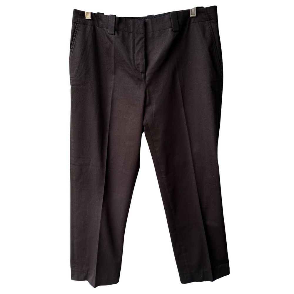 Loro Piana Pants Trousers Dark Brown Cotton Stretch Straight Leg Italy Size 46